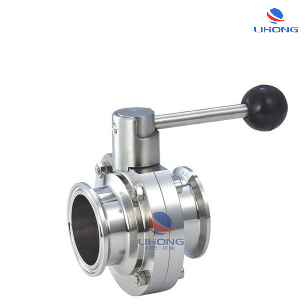 tri clamp stainless steel butterfly valve SS304 S316L DIN ISO SMS