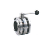 Sanitary three-piece butterfly valve