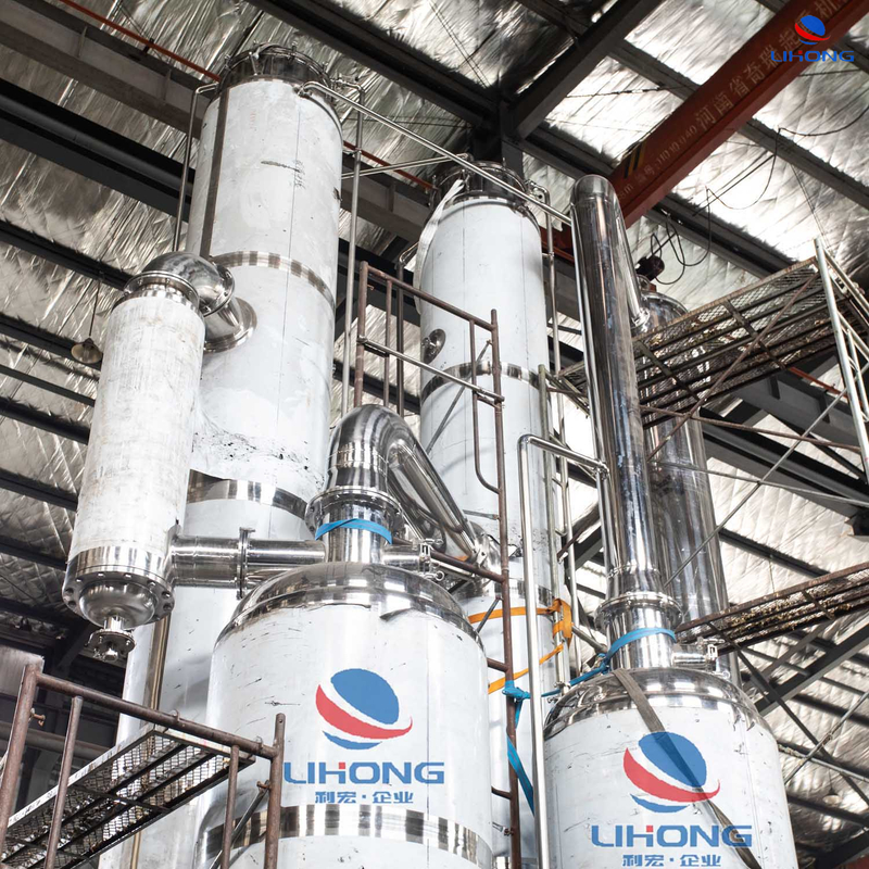 Double-effect falling film evaporator