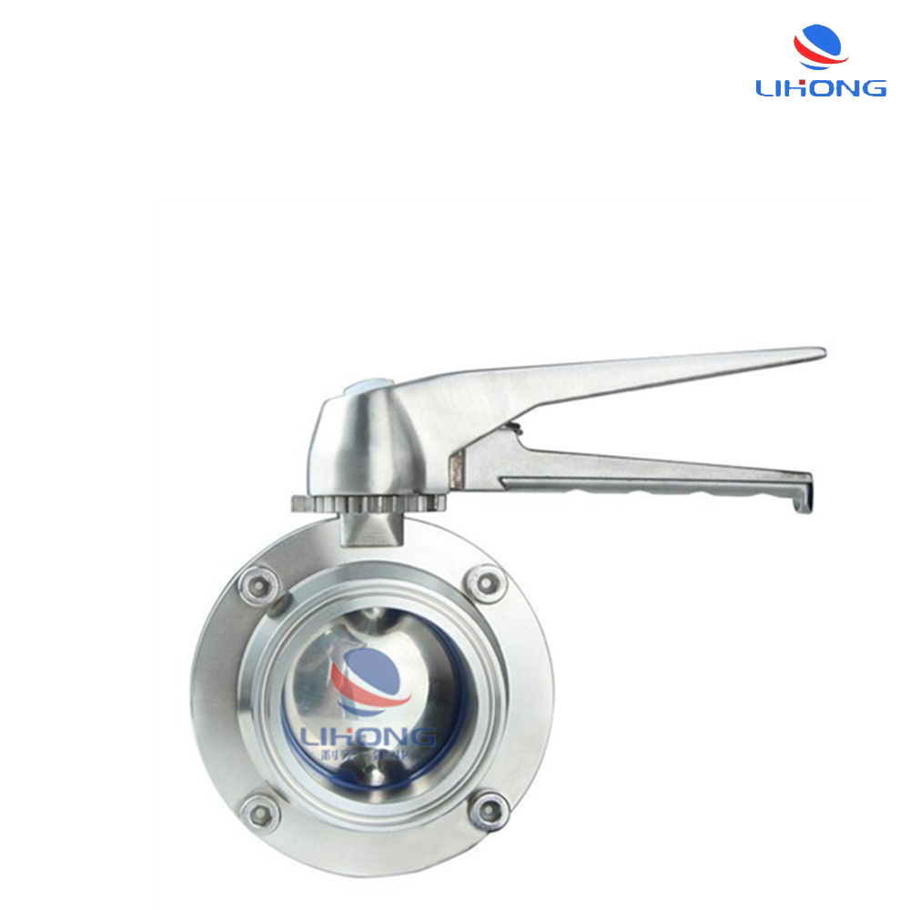 clamped stainless steel butterfly valve SS304 S316L DIN ISO SMS